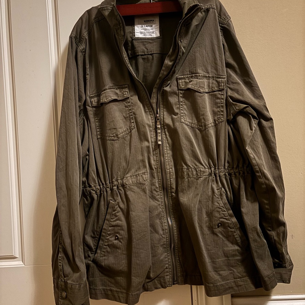 Women’s Sonoma Green Trench Pocket Coat with Adjustable Fit